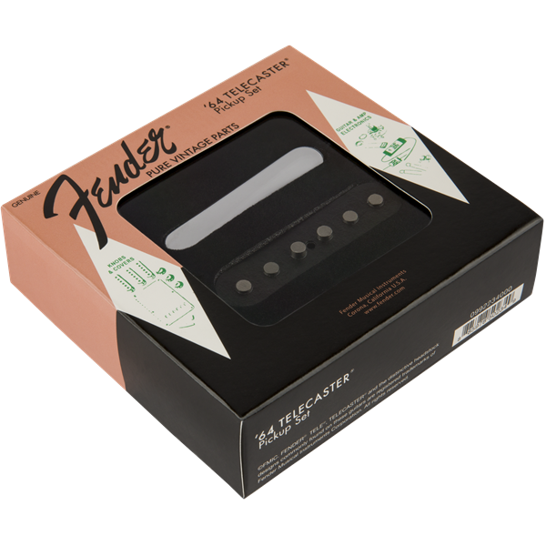 Fender Pure Vintage '64 Telecaster Pickup Set - Black and Chrome