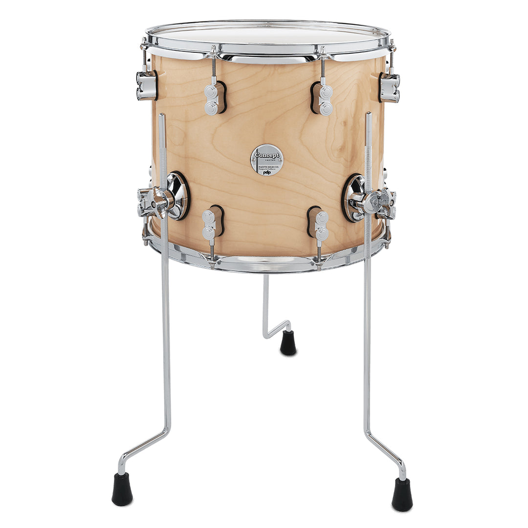 PDP Concept Maple Lacquer 12x14 Floor Tom w/ Chrome Hardware - Natural Lacquer