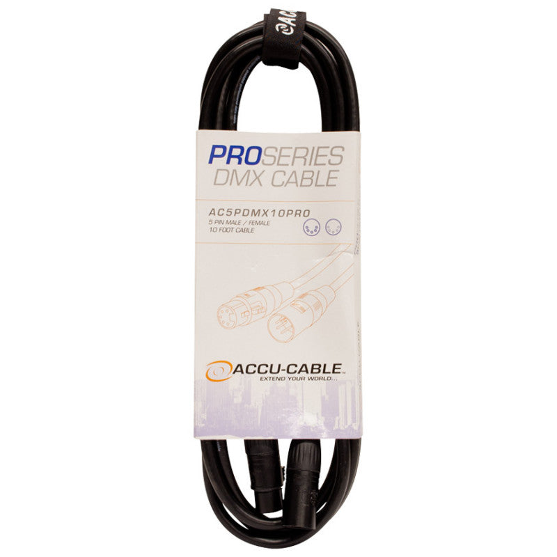 Accu-Cable Professional 3-Pin DMX Cable 10 Feet