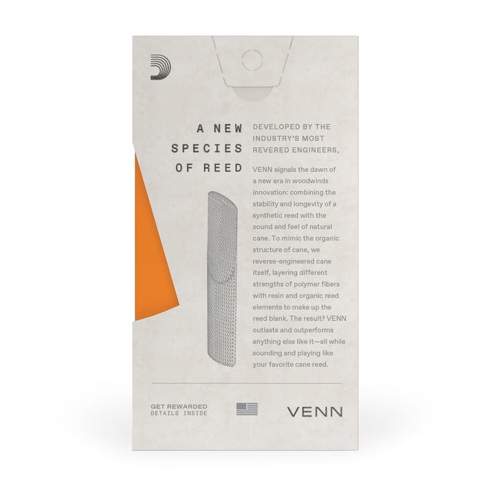 D'Addario VENN ALTO SAXOPHONE REED, 3.0+