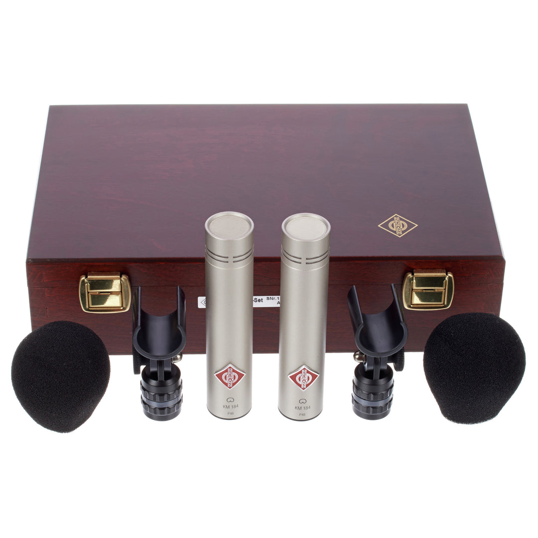Neumann KM184 STEREOSET Stereo set includes two each: KM 184, SG 21 BK, WNS 100 in one woodbox