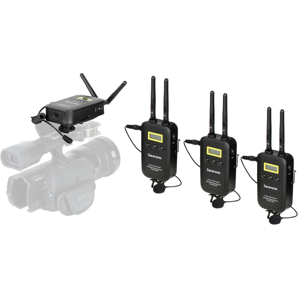 Saramonic VmicLink5 RX+TX+TX+TX Camera-Mount Digital Wireless Microphone System (5.8 GHz)