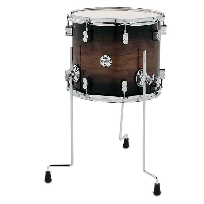 PDP Concept Exotic Series Floor Tom (12x14) Maple w/ Chrome Hardware - Walnut to Charcoal Burst