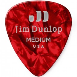 Dunlop 483R-09-MD Red Pearl Genuine Celluloid Guitar Pick (72-Pack)