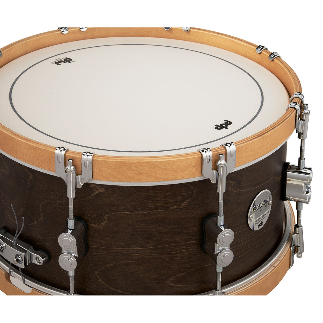 PDP Concept Maple Classic 6.5x14 Snare Drum - Walnut Stain w/ Natural Stain Hoops