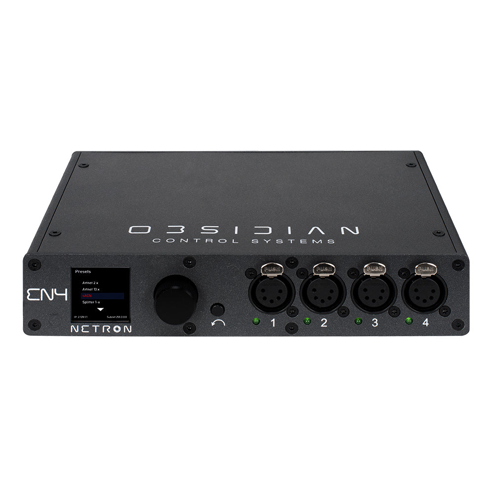 Obsidian EN4 - Ethercon to DMX Node - With 4x 5pin DMX Ports