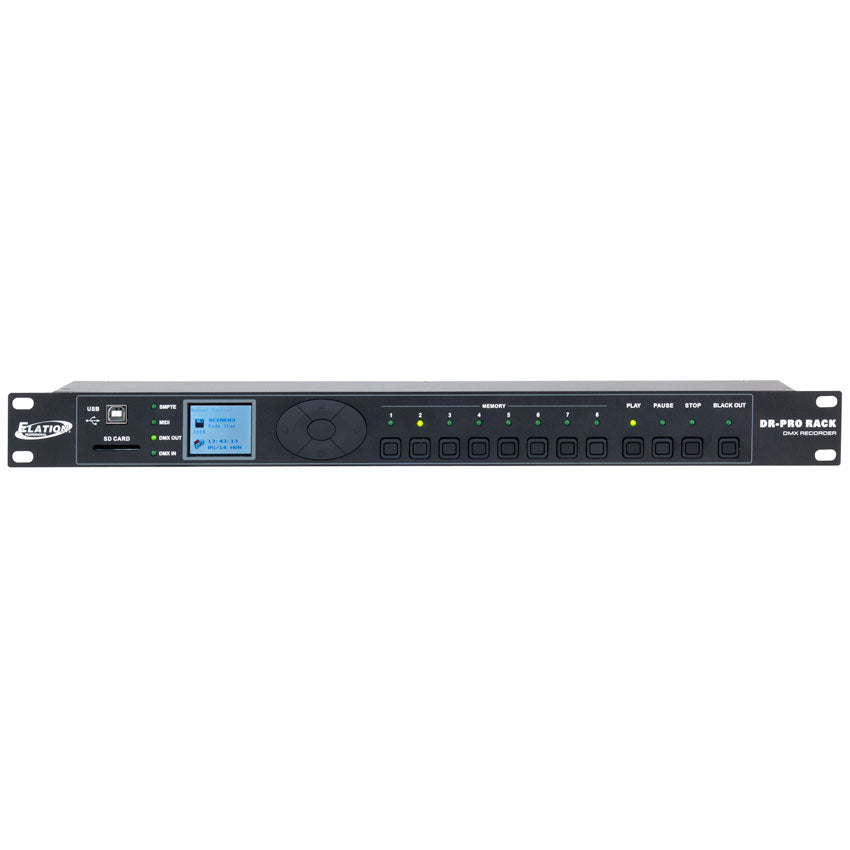 Elation DR-PRO-RACK - 1RU Rackmount DMX Recorder  w/Playback & LED Display