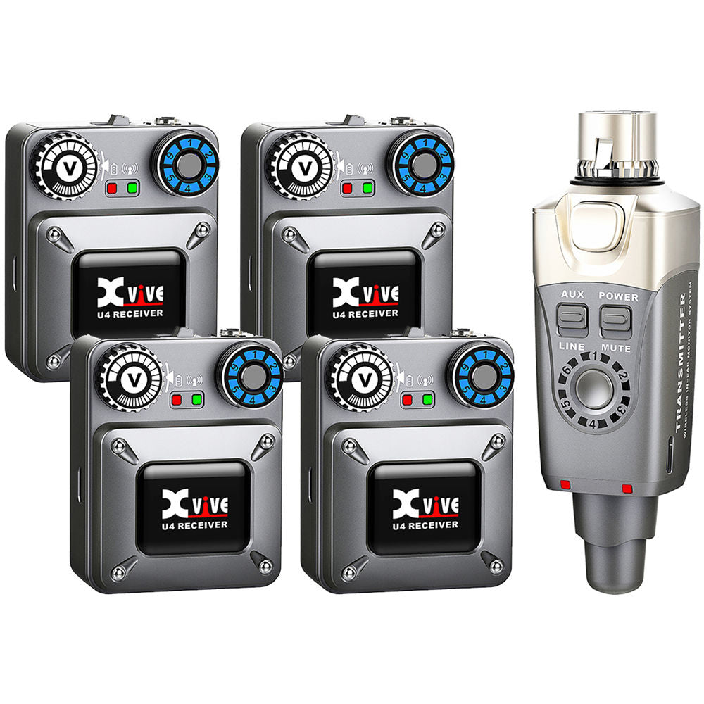 Xvive U4 Wireless In-Ear Monitor System - Four Receivers