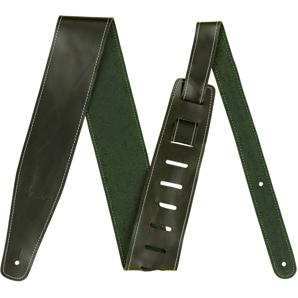 Fender Broken-In Leather Strap, 2.5'' - Green