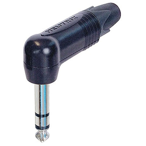 Neutrik NP3RX-BAG - Black Stereo Phone Plug -Right Angle w/Silver Contacts