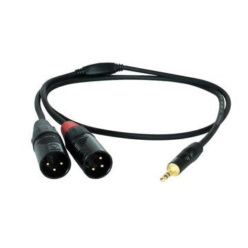 Digiflex HIN-1K-2XM-15 - 15 Foot Pro Splitter Cable -Mini TRS to 2 x XLRM