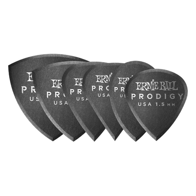 Ernie Ball Guitar Picks Prodigy (Bag of 6) Black 1.5mm - Multipack