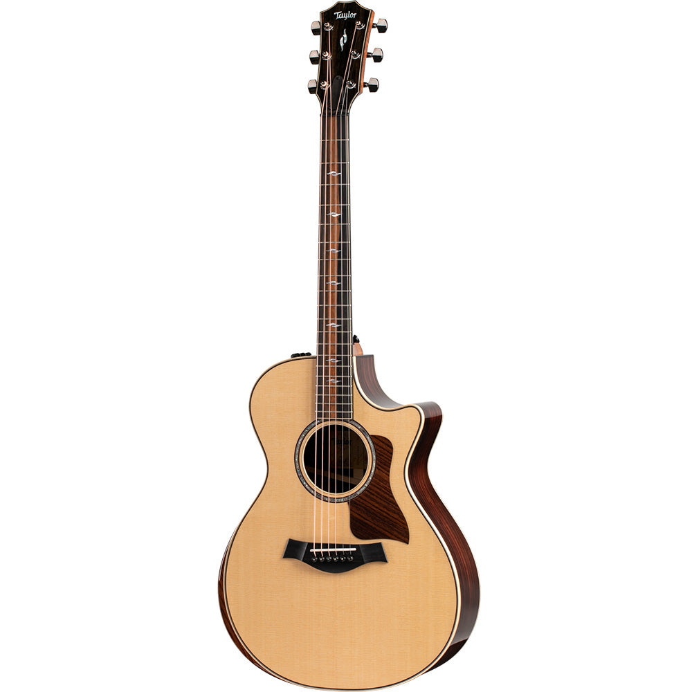 Taylor Guitars 812ce, Indian Rosewood Back and Sides, West African Crelicam Ebony Fretboard, Expression System ® 2 Electronics, Venetian Cutaway with Taylor Deluxe Hardshell Brown Case