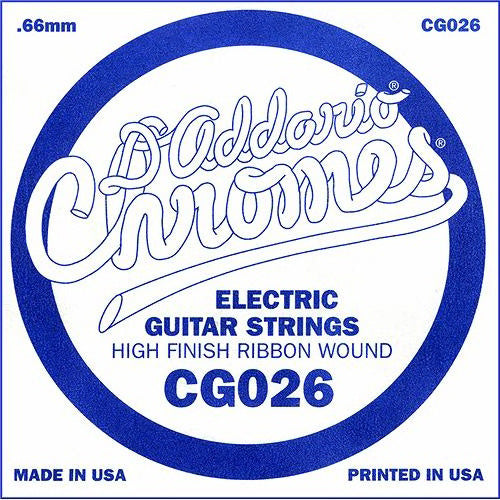 D'Addario CG026 - SINGLE CHROMES FLAT WND 026
