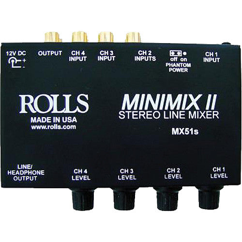 Rolls MX51s Mini Mix II 2 1/4'' & 3 RCA Mixer