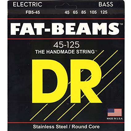 DR Strings FB5-45 (Medium 5's) - FATBEAM  - Stainless Steel Bass: 45, 65, 85, 105, 125