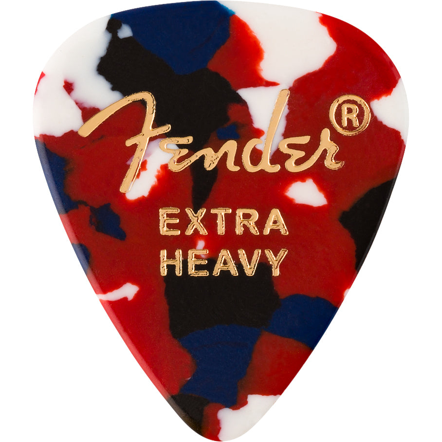 Fender Guitar Picks 351 Shape Premium Picks (12-Pack) Extra Heavy - Confetti