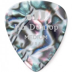 Dunlop 483R-14-MD Abalone Celluloid Guitar Pick, MEDIUM, Pearl (72-Pack)