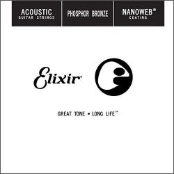 Elixir 14125 Acoustic Guitar String Phosphor Bronze NANOWEB Coated .025