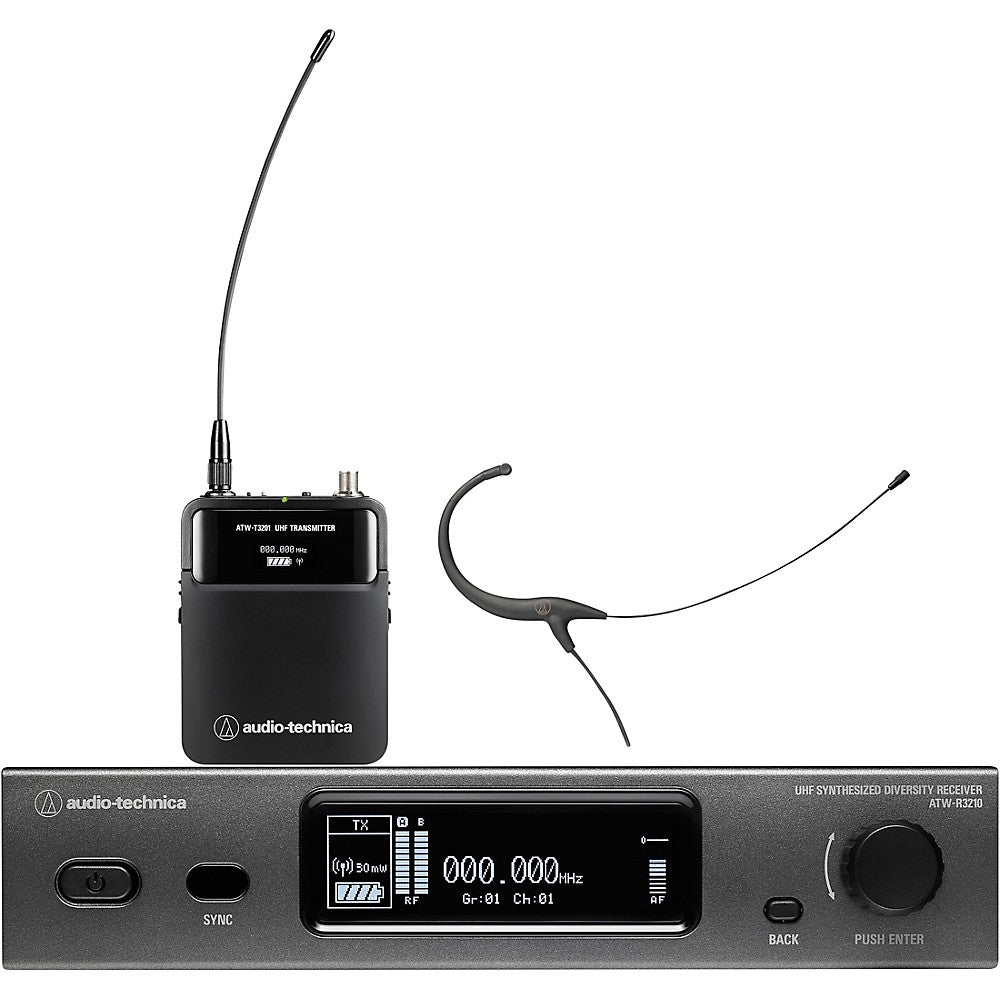 Audio-Technica ATW3211 3000 Series Wireless System 470-530 MHz - BP892xcH Headworn Microphone (Black)