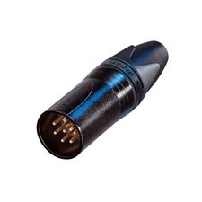 Neutrik NC6MXX-B - 6 Pin Black Male Inline XLR with Gold Contacts