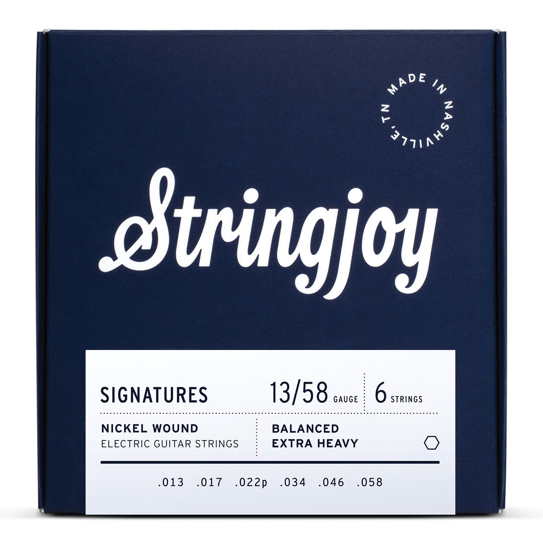 Stringjoy Signatures | Balanced Extra Heavy Gauge (13-58) Nickel Wound Electric Guitar Strings