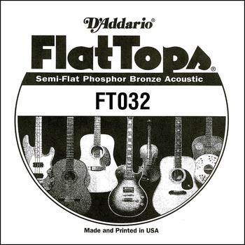 D'Addario FT032 - SINGLE FLAT TOP PHOS BRZ 032
