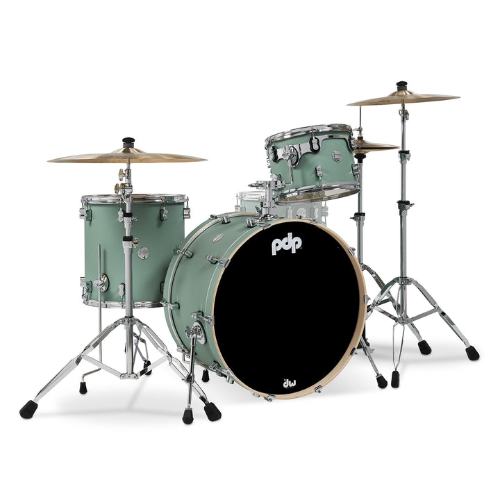 PDP Concept Maple Finish Ply CM Rock Kit Shell Pack w/ Chrome Hardware (14x24, 9x13, 16x16FT) - Satin Seafoam