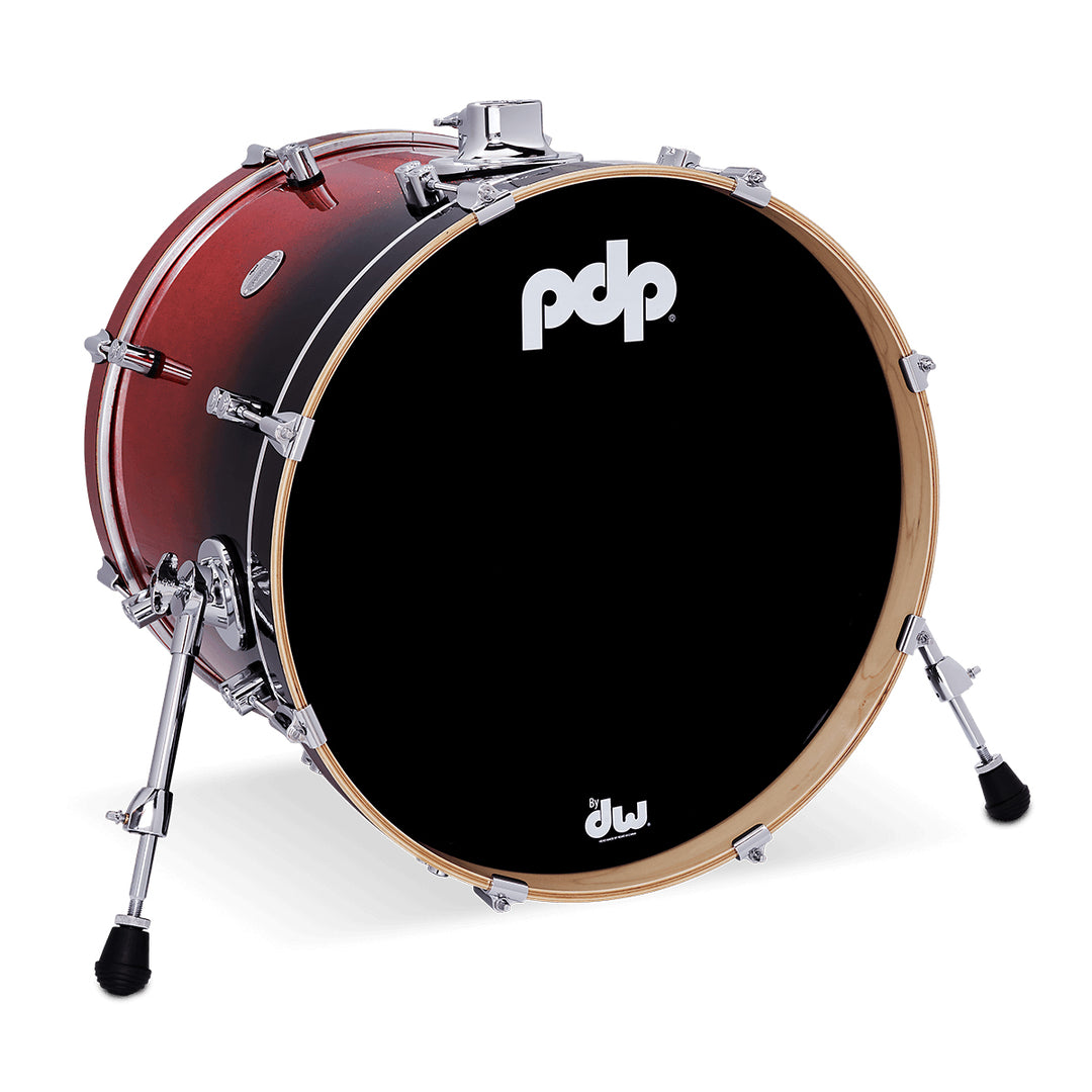 PDP Concept Maple Lacquer 16x20 Bass Drum w/ BDM Bracket (No Tom Holder) - Red to Black Fade