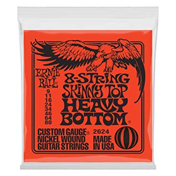 Ernie Ball 2624EB 8 STR SKIN TOP HEAVY BOTTOM 9-80