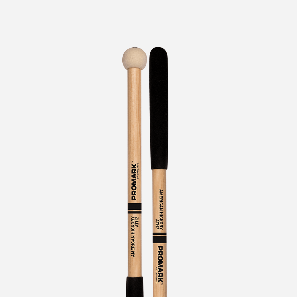 Promark ATH2 - Marching Series Felt Marching Tenor Mallets With Hickory Handles