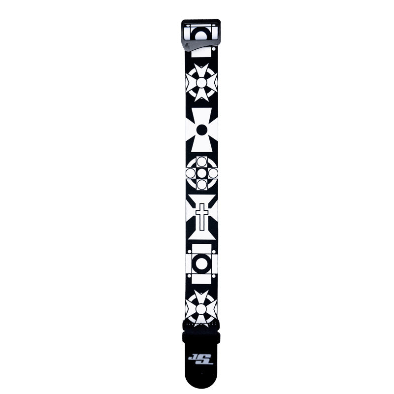 D'Addario Joe Satriani Polyester Swivel Guitar Strap - Black and White