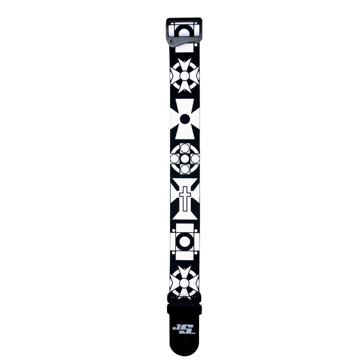 D'Addario Joe Satriani Polyester Swivel Guitar Strap - Black and White