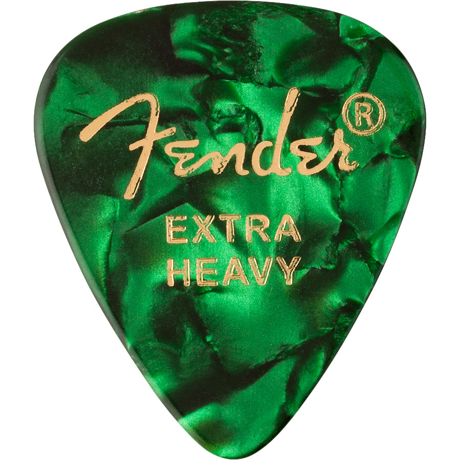 Fender Guitar Picks 351 Shape Premium Picks (12-Pack) Extra Heavy - Green Moto