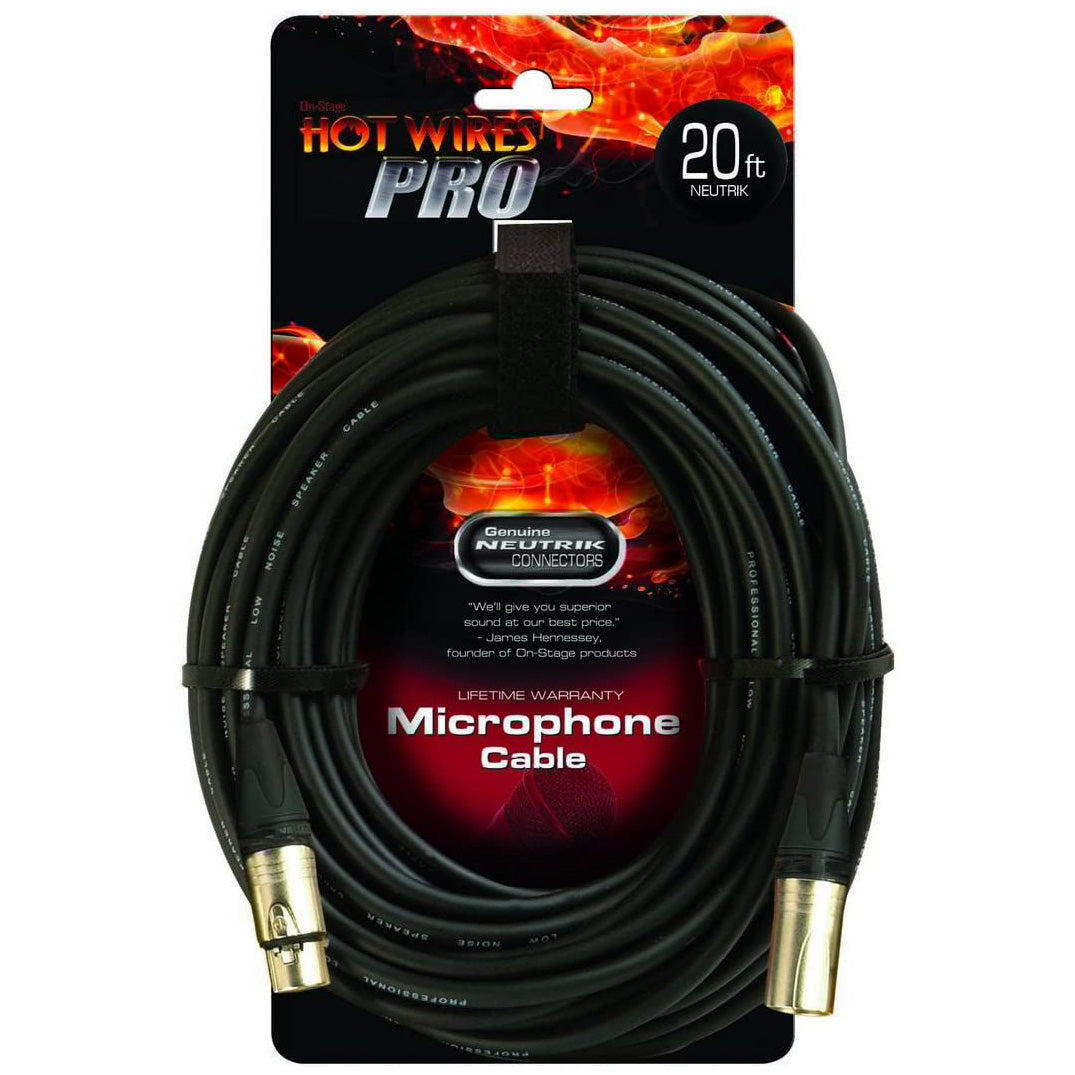 On-Stage MC-20NN Professional Mic Cable with Neutrik Connectors - 20‚Äô