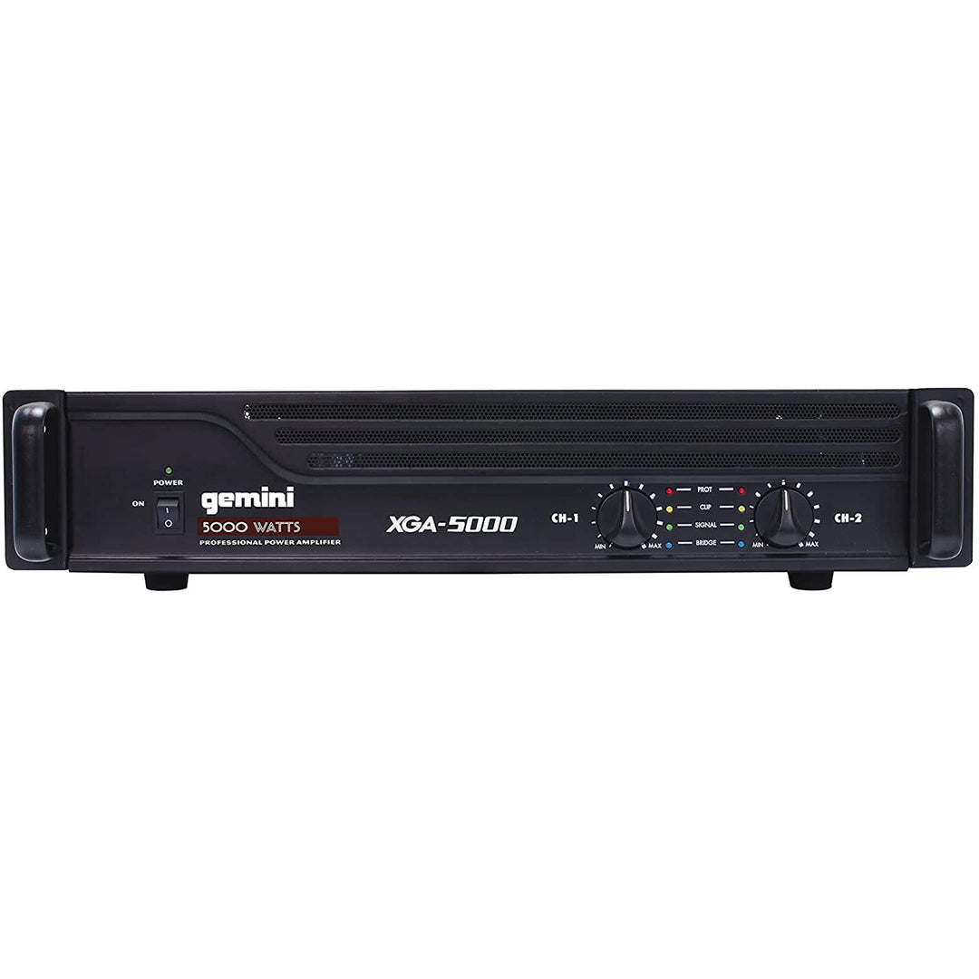 Gemini XGA-5000 Professional Power Amplifier - 5000-Watt Peak, 2x 550-Watt RMS (4-Ohms)
