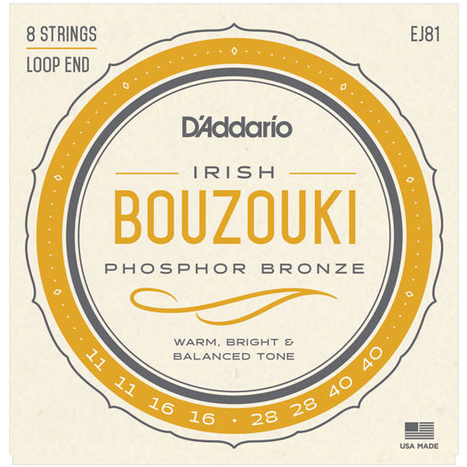 D'Addario EJ81 - SET BOUZOUKI IRISH PHOS BRONZE