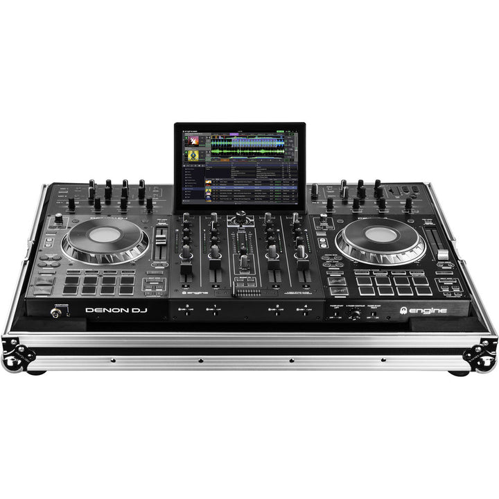 Odyssey FZDNPRIME4 Flight Zone Case for Denon Prime 4 DJ Controller System - Silver and Black