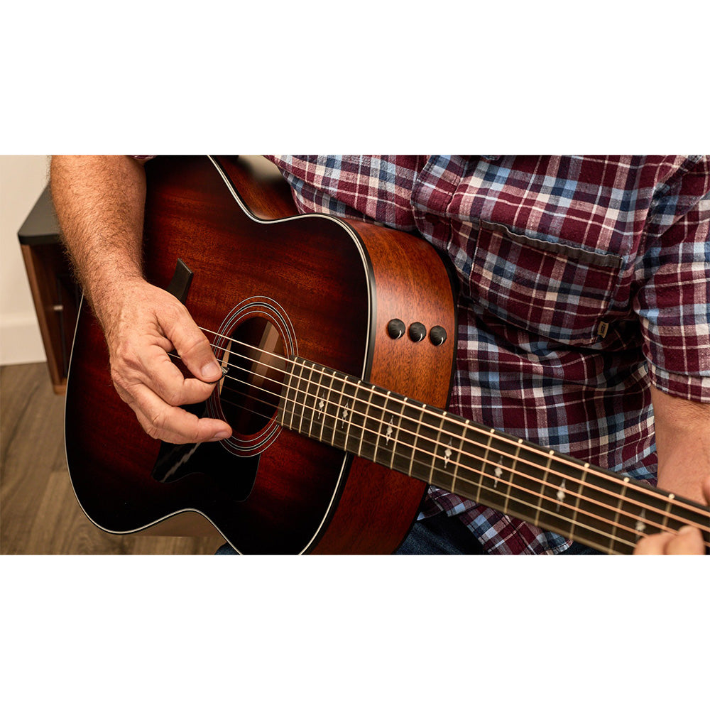 Taylor Guitars 327e, West African Crelicam Ebony Fretboard, Expression System ® 2 Electronics, Non-cutaway with Taylor Deluxe Hardshell-Western Floral Case