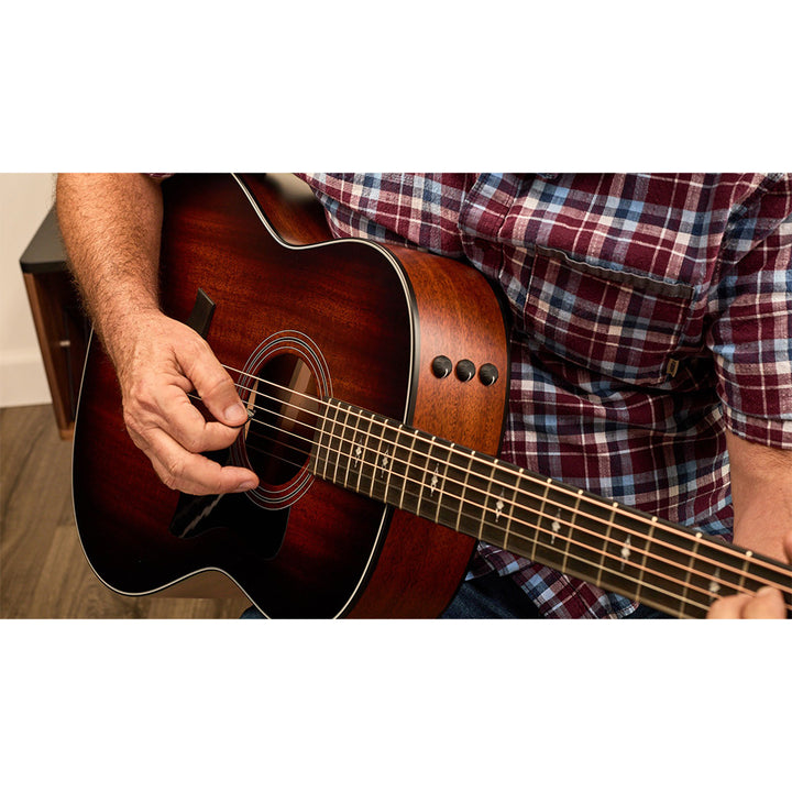 Taylor Guitars 327e, West African Crelicam Ebony Fretboard, Expression System ® 2 Electronics, Non-cutaway with Taylor Deluxe Hardshell-Western Floral Case