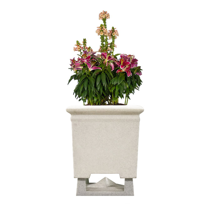 Rockustics Outdoor 17" Square Planter Speaker in Granite Grey