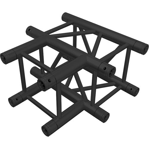 Global Truss F34-SQ-4129-BLACK 3 Way 90° Square T-Junction - Matte Black