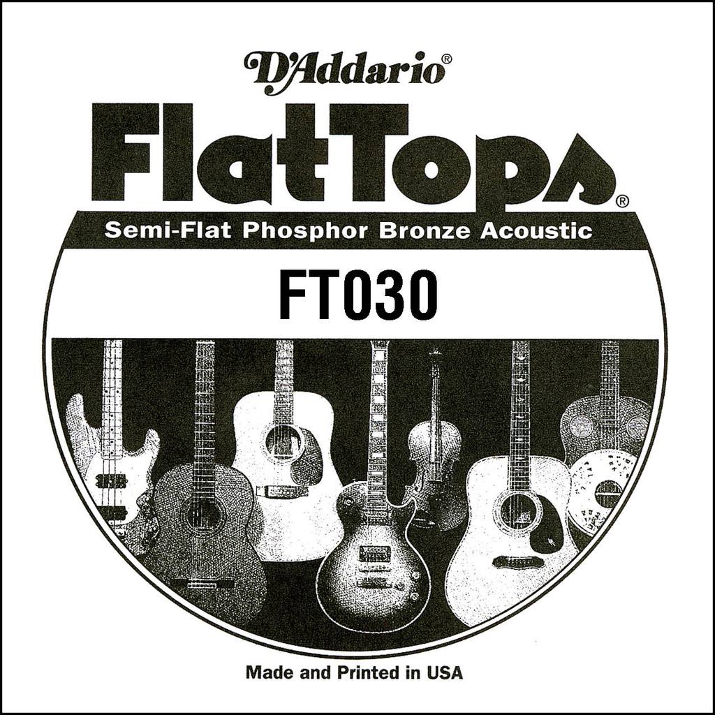 D'Addario FT030 - SINGLE FLAT TOP PHOS BRZ 030