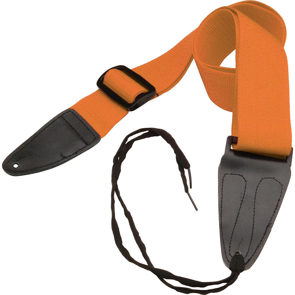 On-Stage GSA10 Guitar Strap with Leather Ends - Orange