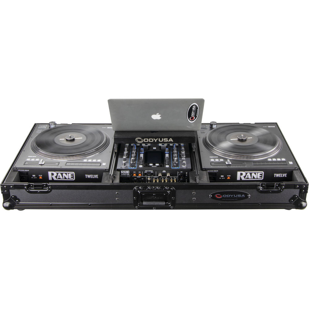 Odyssey FZGSRANE1272W Flight Zone Glide Style DJ Coffin Case for Rane Twelve and Seventy-Two - Black Label