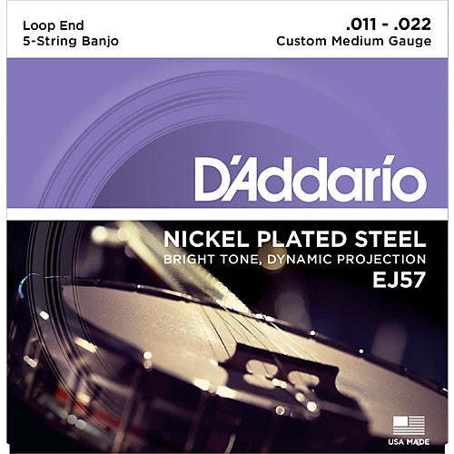 D'Addario EJ57 - SET BANJO NICKEL CUSTOM MED