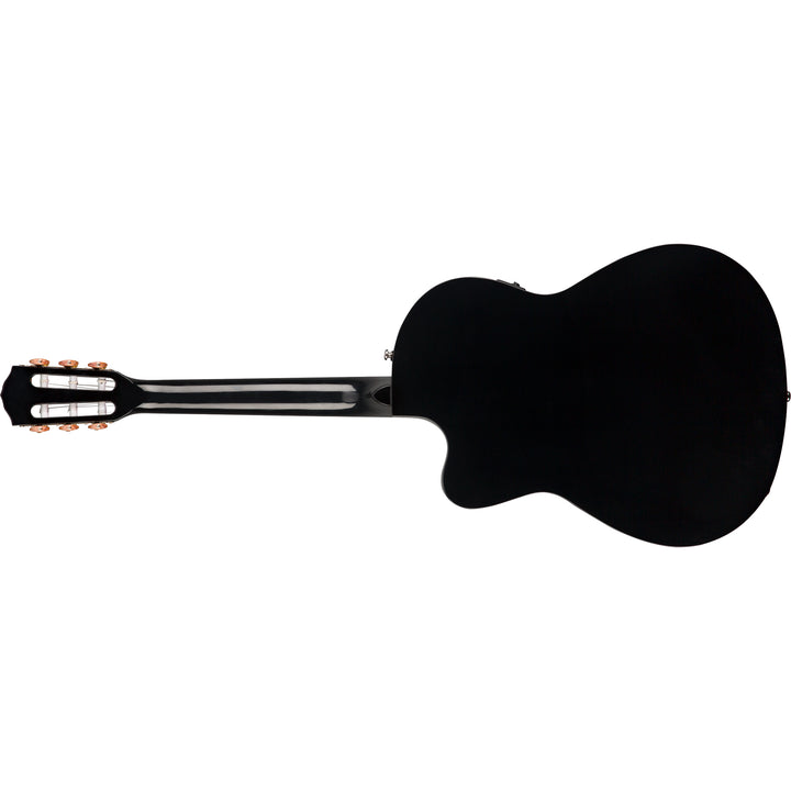 Fender CN-140SCE Nylon Thinline Walnut Fingerboard Classical Guitar w/ Case - Black