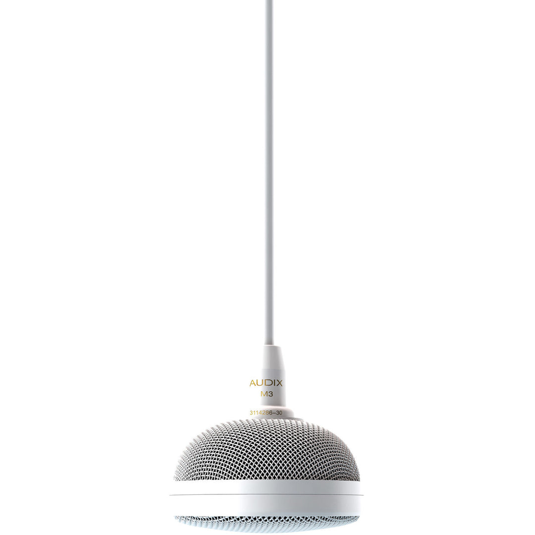 Audix M3 Series Tri-Element Hanging Ceiling Microphone - White w/ 6’ Cable