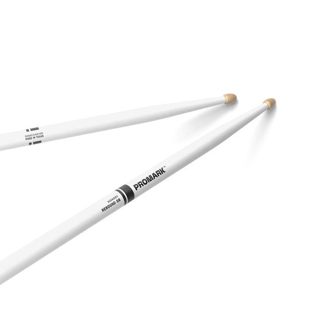 Promark RBH595AW REBOUND 5B Painted Hickory Wood Tip Drumstick - White