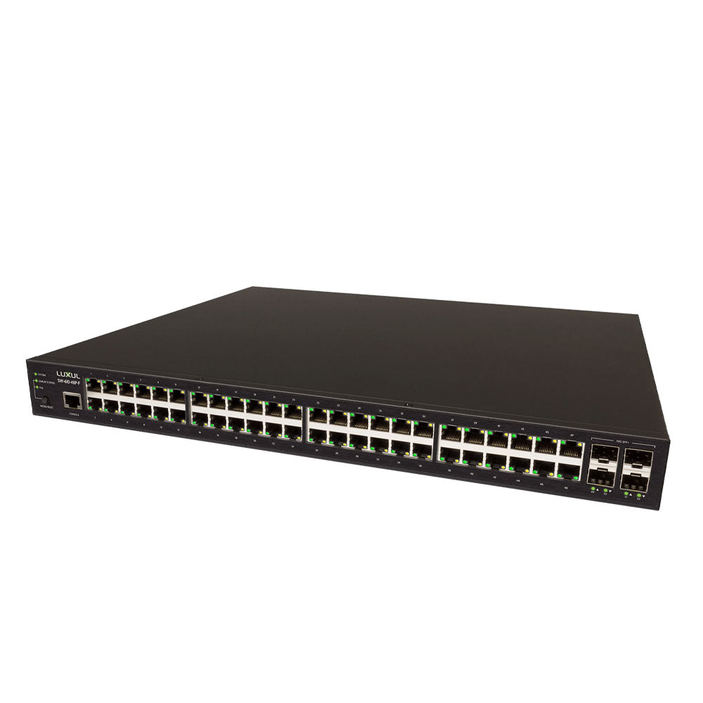 BZBGEAR 48-Port Gb PoE+ L2 L3 Managed Switch with 4 SFP+ Preconfigured for BG VOP Series
